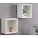 Set di 2 cubi da parete mensole bianche 25x15x25 scaffali parete mensole muro in legno bianco portaoggetti