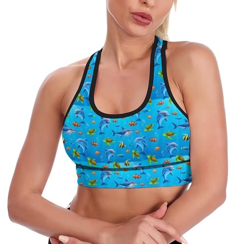 Image of Womens Comfortable Sports Bra Workout Tank Tops Racerback Fitness Gym Bra for Yoga Running