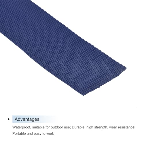 Image of MECCANIXITY Lightweight Polypropylene Webbing Strap 2 inch 10 Yard Backpack Strapping Band Navy Blue for Outdoor Luggage Cargo Straps
