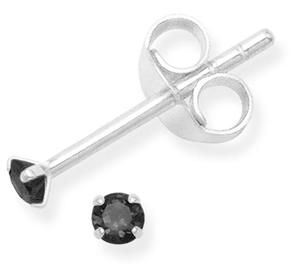 KUKSHYA Exclusive 925 Pure Silver Pair of Round Single Black CZ Stone Piercing Stud Earrings for Baby Girl, Men, Women, Girls & Boys (3) (B081S74P71) Amazon Price History, Amazon Price Tracker