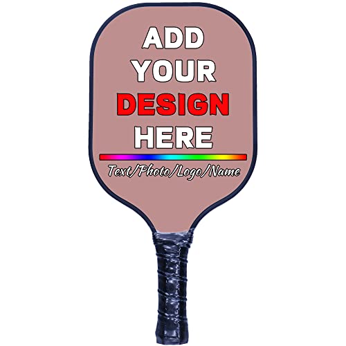 Custom Graphite Pickle Ball Paddle with Comfortable Grips, Lightweight Indoor Outdoor Sports Rackets for All Players Rosy Brown