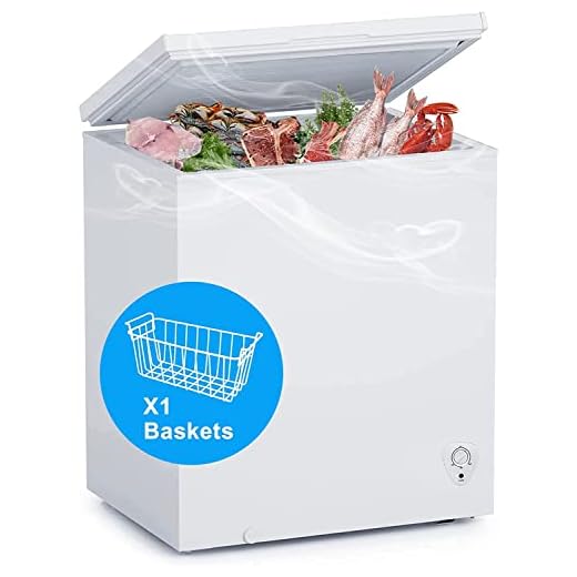 Deep Freezer 5 Cu. Ft Small Chest Freezer Garage Ready 5.5 cu. ft SMETA 5 Cubic Feet Freezer Chest for Apartments House Basement Dorm, Deep Freezer with Removable Baskets in White