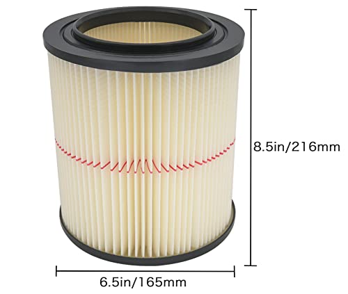 9-17816 Filter For Craftsman Shop Vac Filter 17816 Replacement Red - Stripe Filter 9-17816 Wet/Dry Air Filter Replacement Part Fit 5 Gallon & Larger Vacuum Cleaner 917816 Cartridge Filter #TOP1