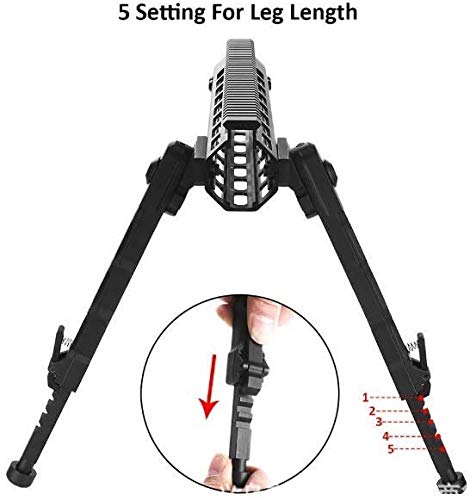 N / C Bipied Tactique en Aluminium QD Airsoft, bipied en Aluminium Noir V9 trépied bipied bipied Airsoft bipied pour la Chasse à la portée Camara Airsoft