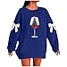 Women Santa Print Graphic Long Sleeve Pullover Christmas Casual Loose Blouse Tops 2025 Winter Crewneck Sweatshirt