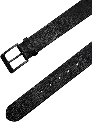 Calvin Klein Cinturón Fijo de Piel Negra para Hombre