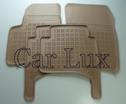 Car Lux AR01975 - Alfombrillas de goma a medida tipo cubeta beige para Porsche Cayenne 1 desde 2002-
