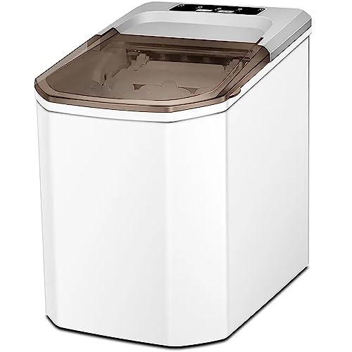 Máquina fabricadora de hielo, dispensador de cubos de hielo, con bajo nivel de ruido, tapa transparente amplia, tamaño ajustable de los cubos, listos en 6-10 minutos, con limpieza automática, para uso doméstico y de oficina