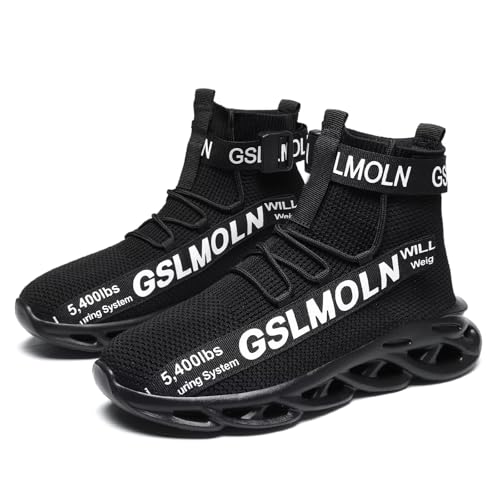 Image of Jakcuz Men's High Top Sneakers Plus Size Breathable Gym Athletic Running Walking Tennis Comfortable Fashion Platform Shoes