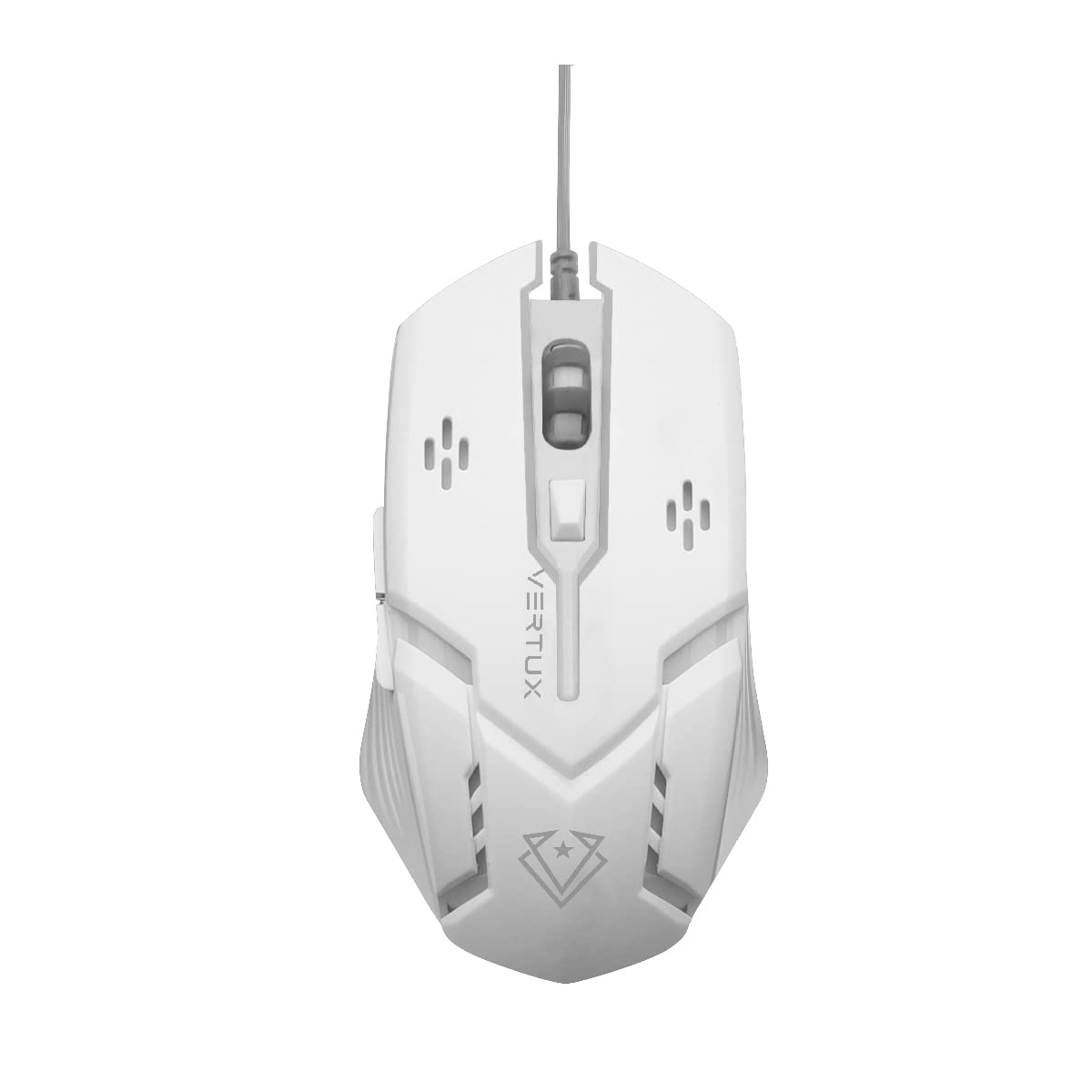 Vertux Gaming Mouse | Optical USB Wired | [2 Years-Warranty] | with Adjustable 3200 DPI | 6 Configured Buttons | Anti-Skid Rubber Scroll | Silent Clicks and Rainbow LED Backlit | PS4, PC, Sensei-White