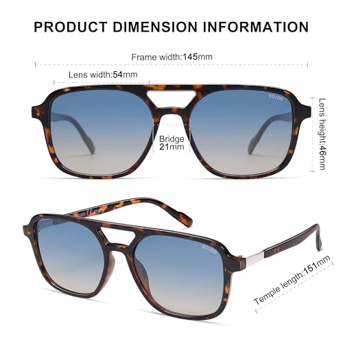 Image of SOJOS Retro Aviator Sunglasses for Women Men,Trendy Rectangle Womens Mens Shades Sun Glasses SJ2202