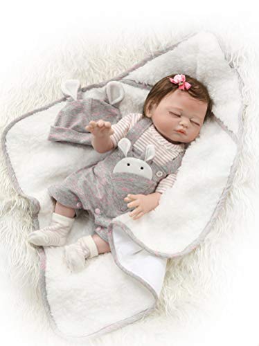 20inch100% Hand-Made Lifelike Reborn Baby Soft Silicone Vinyl Doll Full Body Newborn Anatomically Correct Sleeping Girl Xmas Gift