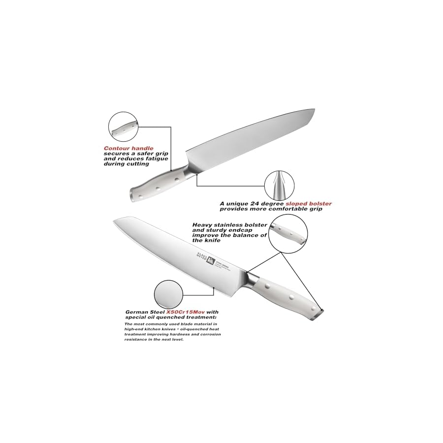 Stahl-19-Piece-High-Carbon-Exclusive-German-Steel-Knife-Block-Set-White Klaus Meyer Stahl 19 Piece High Carbon Exclusive German Steel Knife Block Set (White)