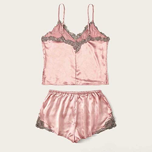 Ensemble pyjama en satin à col en V idéal pour vos soirées cocooning