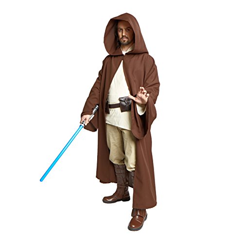 Largemouth Men's Jedi Sith Robe Cloak Costume Brown Black