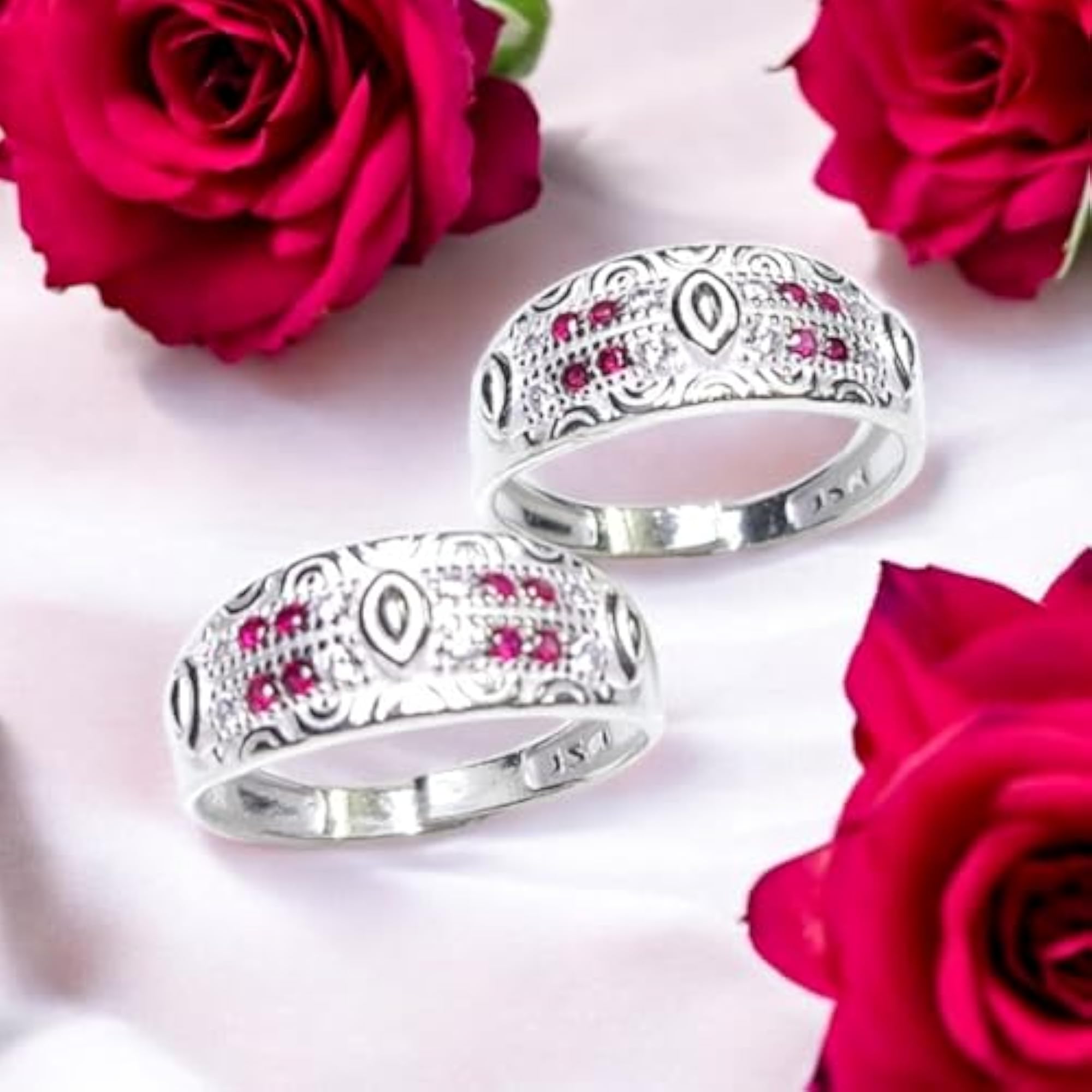 Women's Multicolour Silver Toe Ring, Chandi ki Bichiya