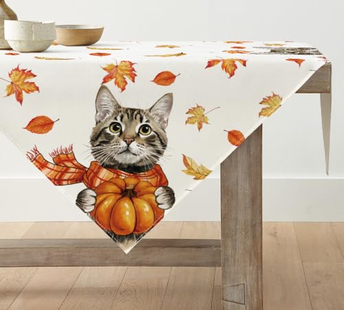 Artoid Mode Katze Ahornblätter Schal Kürbis Herbst Tischdecke,...