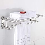 Handtuchhalter, Badezimmerregal, Badezimmer-Handtuchhalter, Hotelausrüstung, Handtuchhalter, Badezimmer-Organizer, Wand-Handtuchhalter aus Edelstahl, doppelschichtiger Badetuchhalter,
