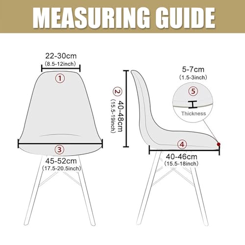 Zhuiyuan Mid Century Modern Chair Covers For Dining Chairs, Stretch Shell Dining Chair Covers Set Of 2/4/6, Lounge Armless Chair Slipcovers For Kitchen thumb #5