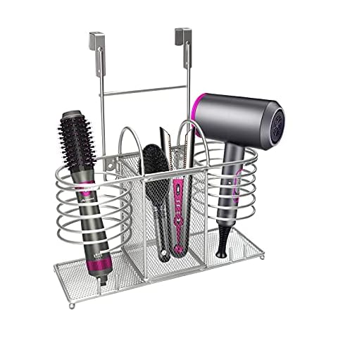 Sunlit Life Hair Dryer Holder Hair Care & Styling Tool Organizer - Bathroom Storage Basket for Hair Dryer, Flat Iron, Curling Wand, Hair Straightener, Brushes - Holds Hot Tools Cover