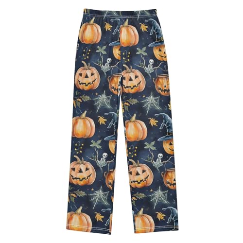 Halloween Pajama Pants Seamless Halloween Pumpkin Long Sleep Pants Lounge Bottoms