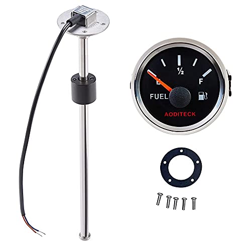 AODITECK Marine Fuel Sending Unit 9.5\" (240-33 ohms) for Boat Car Truck Bundle Marine Fuel Level Gauge for Boat Vehicle SUV Aftermarket Fuel Gauge 240-33 ohm