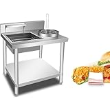 GUHPZA Mesa para Empanizar Pollo Frito, Estación para Preparar Comida Frita, Ideal para Té con Leche, Café, Bares Y Tiendas De Pollo Frito.,80cm/31.5in