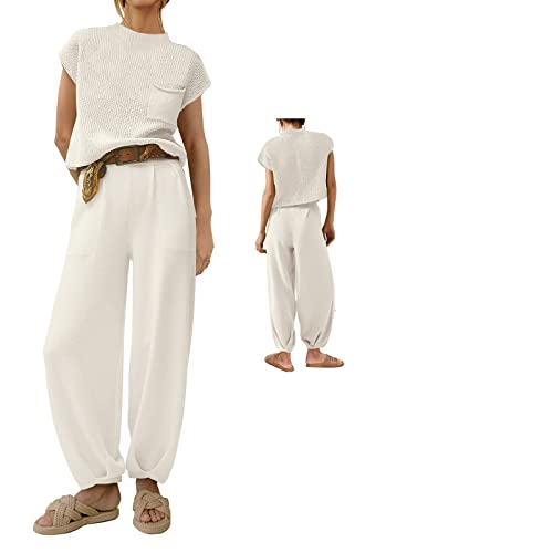 Zzcutezix Damen Sommer zweiteilige Outfits Pullover Sets Taschen...