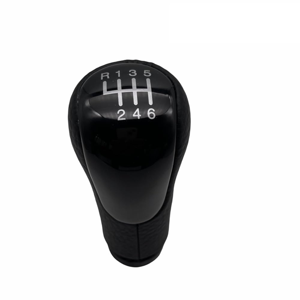 Ymengoz 6 Speed Black Automotive Parts Gear Shift Knob Leather Shifter Gaiter Boot Cover Case For Ford For Fiesta For Fusion For Transit For Connect 2002-On(6 Speed Black)