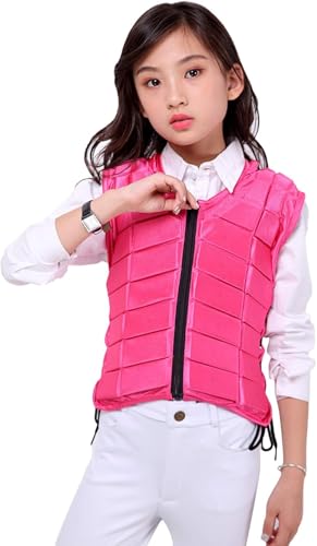 TentHome Unisex Bambini Gilet di Protezione Equestre EVA imbottito sicurezza equitazione equipaggiamento di Protezione Protettore del Corpo Guardia Gilet di assorbimento degli Urti (S, Rosa)