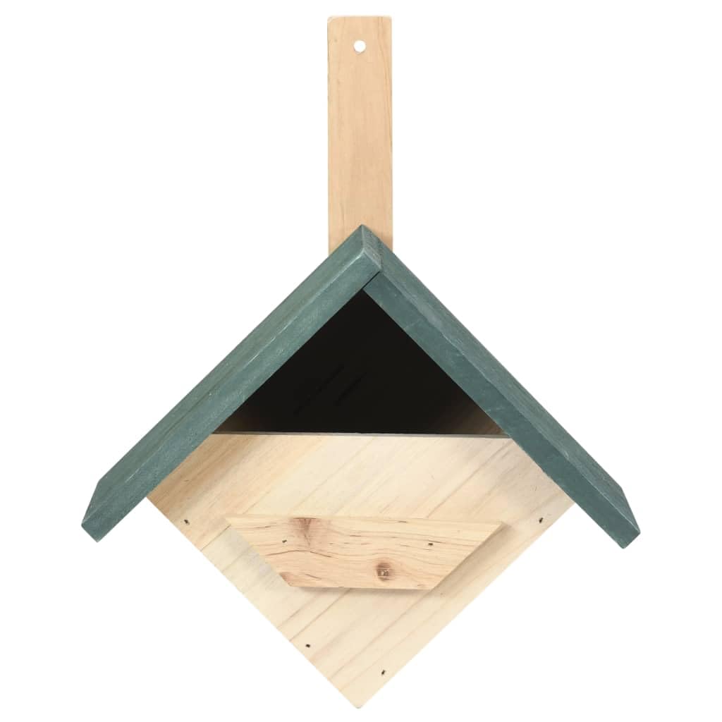 Mangloder - Casetas para pájaros (4 unidades, madera de abeto, 24 x 16 x 30 cm, para jardín, balcón, terraza, resistente a la intemperie, techo verde y nido, para pájaros silvestres y carboneros)