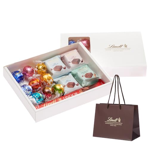 【Lindt公式】リンツ Lindt チョコレートスイートモーメント 3種セット クリスマス 14個入 (リンドール チョコウェイファー リンドール スティック ミルク) ギフト 手提げ袋付き ショッピングバッグS付のサムネイル