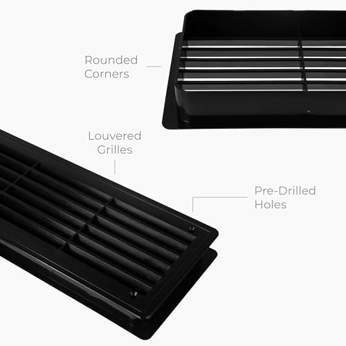 Image of Bathroom Door Air Vent Grille 440mm x 120mm / 18 inch x 5.3 inch Two Sided Ventilation Cover