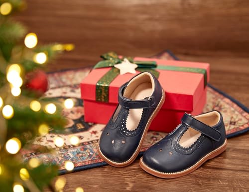 Image of GINFIVE Toddler Girls Dress Shoes Little Kids Flats School Mary Janes Shoes