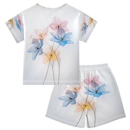 senya Short Sleeve Pajamas Sets Summer Cotton Sleepwear Lovely Pale Pink Blue2