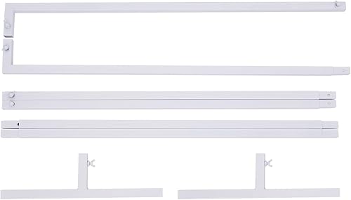 Miniatura 5 de Kit de tubo para telón de fondo de fiesta de boda de 6.6 x 6.6 ft, marco de cortina telescópico, soporte de decoración de fondo de fiesta de acero