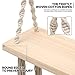 MoNiBloom Wooden Swing with Tassels, Outdoor Swing Seat for Adults with 350 lbs Capacity, Backyard Adjustable Rope Swing for Tree, Indoor/Outdoor Hanging Wood Swing Sets for Patio Garden Playground
