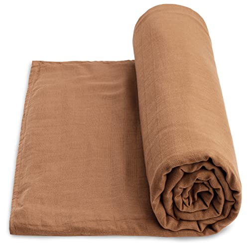 Image of Simka Rose Baby Swaddle Blanket Cotton and Bamboo Rayon - Muslin Swaddle Blankets Receiving Baby Blanket Boy Newborn Swaddle Muslin Baby Blankets for Boys & Girls Baby Registry Search 47 x 47