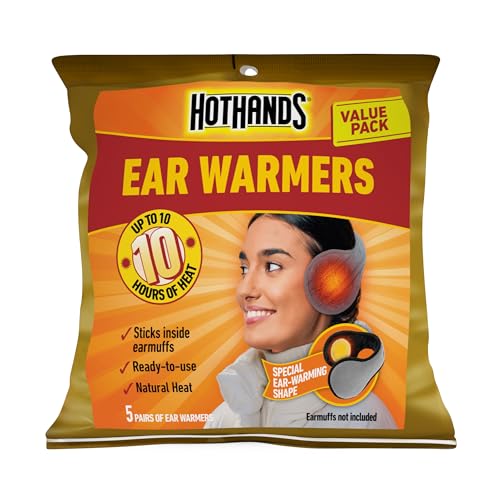 HotHands Original 10-Hour Ear Warmers Trusted Since 1980 Quality Natural Odorless Warmers for Ears Reliable with Consistent Warmth 5 Pair