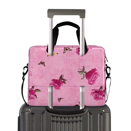 Maletín para laptop 15.6" rosa con asa y correa miniatura 4