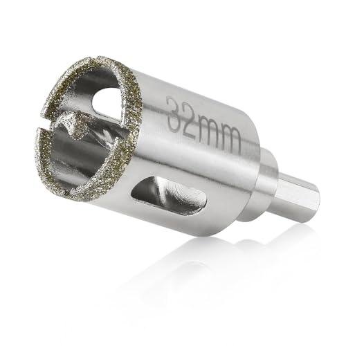 Image of 1-1 /4 inch / 32mm Diamond Glass Hole Saw with Center Drill Bit for Ceramic, Glass, Tile, Porcelain, Marble