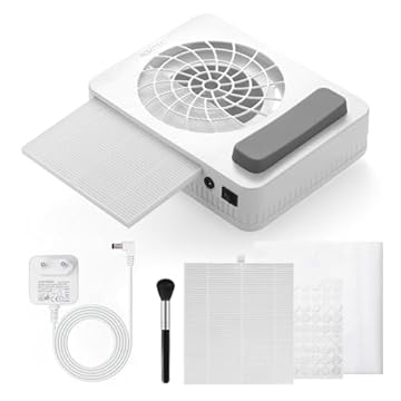 Aokitec Aspiratore Unghie, 48W, Aspirapolvere Unghie con Filtri Riutilizzabili, Abbinalo alla fresa per unghie per ridurre l'inalazione di polvere
