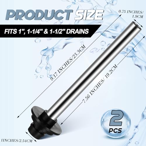 Image of Tandefio 2 Pcs Universal Sink Overflow Pipe Stainless Steel Sink Stopper Strainer Pipe Overflow Plug Bathroom Pipes Fittings for Commercial 1 inch, 1-1 /4 inch, 1-1 /2 inch Drain