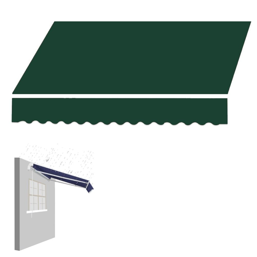Tissu de rechange rétractable vert 250x150cm pour store de terrasse et fenêtre