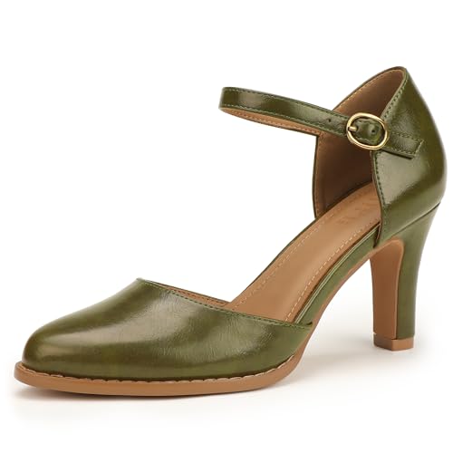 Image of IDIFU IN3 Closed Toe Chunky High Heels Comfortable Dress Shoes for Women