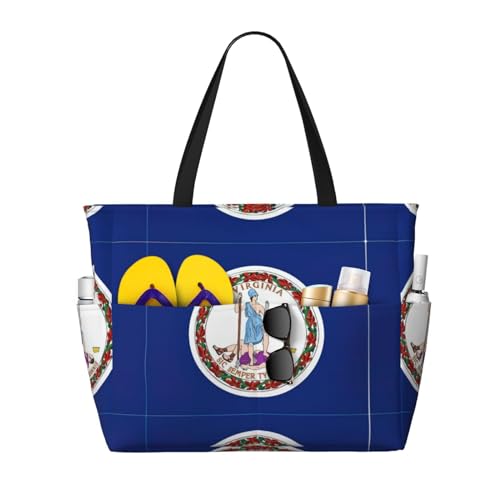 Sac à bandoulière étanche drapeau de Virginie, fini le sable dans le cabas