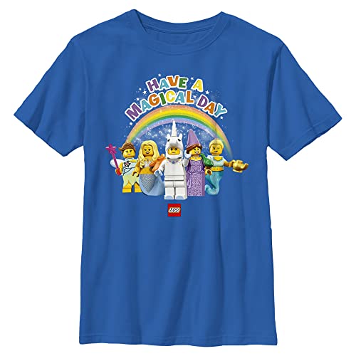 Lego Iconic Magical Day Boys Short Sleeve Tee Shirt Royal Blue