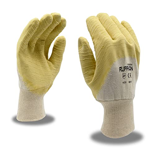 Cordova 5615 Ruffian Premium Rubber Dipped Gloves, Jersey Lined, Crinkle Finish, Knit Wrist, Large, 12-Pack by Cordova - Image 2