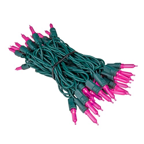 Novelty Lights Vintage Style T5 Pink LED Christmas Lights, 35 Mini Bulbs