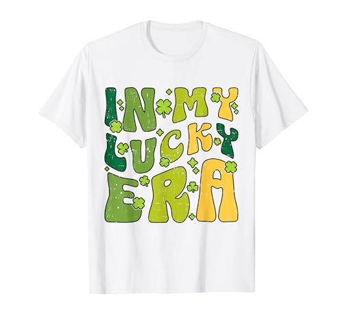 In My lucky Era Divertente Groovy San Patrizio Trifoglio Maglietta